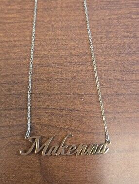 "Makenna" Name Necklace in Gold Tone Metal